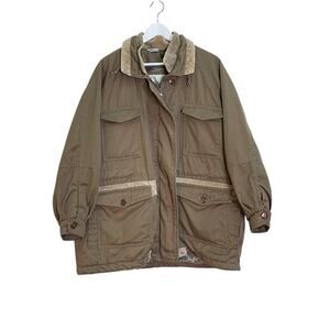 Vintage 80s Gitano Inner View Brown Duck Flannel Lining Chore Barn Jacket Size L